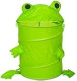 AEI Kid's Collapsible Laundry Hamper, Storage Bin, Frog, Duck or Puppy, Animal Fun, Decorative Design (Frog)