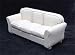 Dollhouse Miniature Off-White Leather Look Sofa