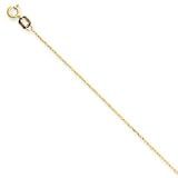 14K Carded Cable Rope Chain Necklace - 18 Inch - 0.5mm - Spring Ring - JewelryWeb