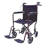 Mabis / Duro-Med Steel Transport Folding Chair With Hand Brake, Chrome, Each