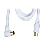 GE 23205 Push On RG59 Coaxial Cable (White, 3 Feet)