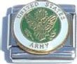 Clearly Charming Army Crest Seal Italian Charm Bracelet Link