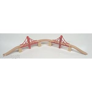 42 Red Train Bridge and Risers Set fits Thomas and Brio Wooden Railway Trains and Track by 