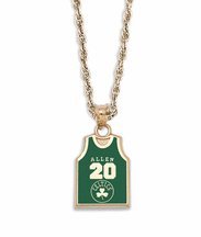 Ray Allen Boston Celtics #20 5/8" Enamel Jersey Pendant on an 18" Chain - 10KT Gold Jewelry