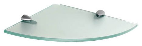 Floating Corner Shelf - Frosted Glass - 10x10 Frosted Glass 10 W x 10 D