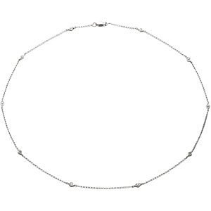 Genuine IceCarats Designer Jewelry Gift 14K White Gold Diamond Necklace. 16 Inch Diamond Necklace In 14K White Gold