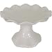 Pink or White Ceramic Pie Crust Fluted Cake Stand or Plate, WhiteSmall