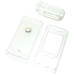 PCMICROSTORE Brand Sony Ericsson W580 S500 Translucent Clear Snap-On Crystal Case Cover with Removable Swivel Belt Clip