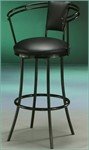 Regalita RE217 Swivel Counter Stool - Midnight Ebony with Leather Touch Bla ....