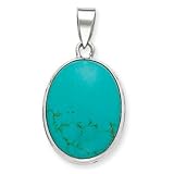 Sterling Silver Oval Turquoise Pendant