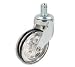 Cool Casters - Acrylic Modern Chair Caster, Clear with Black Rings, Chrome Yoke, Friction Ring - Item #250-75-CLBL-CH-FR-NB