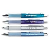 Pilot Dr. Grip Limited Fine Point Black Gel Ink Pen, Retractable Rolling Ball, Ice Blue Metallic Barrel, 36271