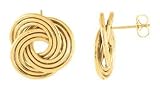 14K Gold-Clad Sterling Silver Knot Earrings - PAIR 19.25X19.00 MM