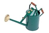Haws V305 2.4 Gallons Heritage Galvanized Green Painted Watering Can with Wood Handles