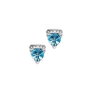 Blue Topaz and Diamond Fashion Earrings in 10K White Gold by