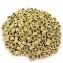 100 PCS 5mm Blonde Silicone Lined Micro Links Rings Beads for Installation for Feather and Hair Extensions