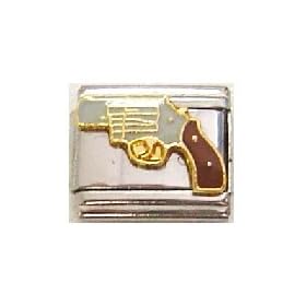 Clearly Charming Gun Charm Bracelet Link