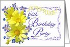 65th Surprise Birthday Party Invitations Yellow Daisy Bouquet Card