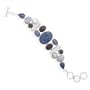 Lapis, Amethyst, Blue Lace Agate, Chalcedony, and Pearl Sterling Silver Toggle Bracelet