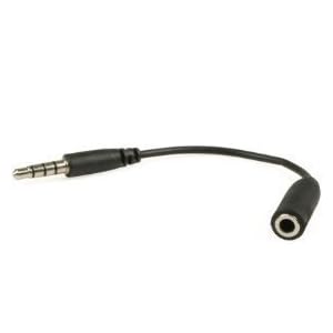 Headphone Adapter for Apple iPhone Recessed Jack, 3.5mm Male Female Extension Plug - Black