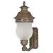 Nuvo 60/876 Arm Up, Wall Lantern with Satin Frosted Glass, Platinum Gold, Small
