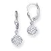 Jewelry : 14k White Gold D-Cut Dangle Leverback Earrings
