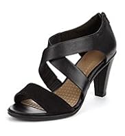 Footglove™ Fashion Leather Wide Fit Crossover Sandals