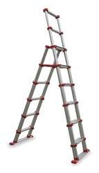 Industrial Grade 2KFG3 Telescoping Ladder, 7 1/2 Ft, Aluminum