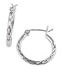 Small Diamond Cut Sterling Hoop Earrings