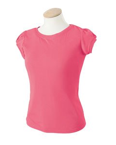 Click here to buy Desert Wash Womens Tee Rib Scoop Neck With Puff Sleeve T-Shirt Dw600.