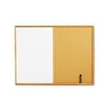 Quartet S554 Quartet Combo Bulletin Board, Dry-Erase Melamine/Cork, 48x36, White, Oak Frame