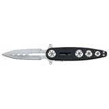 Maxam Liner Lock Knife Stainless Steel Honed Blade False Top Edge Aluminum Handle