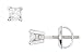 1/2 Carat Princess Cut Diamond Stud 14K White Gold Earrings