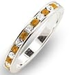 Women's Stone Band Topaz Swarovski Crystal Ring, Size: 4-10 Sterling Silver .925