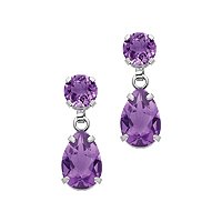 10kt. White Gold, Amethyst Dangle Fashion Earrings by Fred Meyer Jewelers