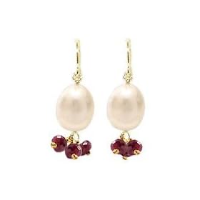 Click here to buy Very Berry Fresh Water Pearl and Semi-Precious Stone Earrings by Maggie T New York.
