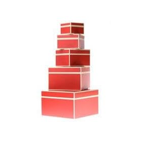 Semikolon (Pierre Belvedere) Set of Five Giftboxes, Nested - Color: Red