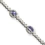 14k White Gold Tanzanite and Diamond Bracelet - 7 Inch - Box Clasp - JewelryWeb