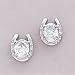 Rhinestone In Sterling Silver Horseshoe Earrings, Clear