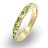 Women's Stone Band Peridot Swarovski Crystal Ring, Size: 5-10