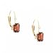 Yellow Gold Leverback Earrings w/ Red Garnet & Diamonds