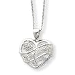Sterling Silver Diamond Mom Necklace - 18 Inch