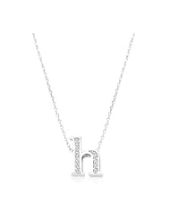 Pave Initial H Pendant Necklace