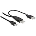 DELOCK Kabel USB Y 2x USB-A ST > mini USB 1,0m