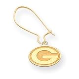 14K Green Bay Packers Oval G Kidney Wire Earrings - NF763