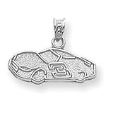 Sterling Silver NASCAR Dale Earnhardt Number 3 Car Pendant - Measures 15x22mm