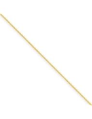 14k Gold .6mm Solid Polished Cable Chain 18 Inches