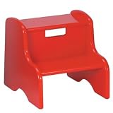 Child's Classic Wooden Step Stool in Red