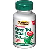 Sundown Naturals standardized green tea extract 630 mg herbal supplement capsules - 90 ea