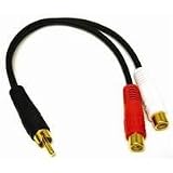 Cables To Go 03177 Value Series RCA Mono Male to Two RCA Stereo Female Y-Cable (6 Inch) Black